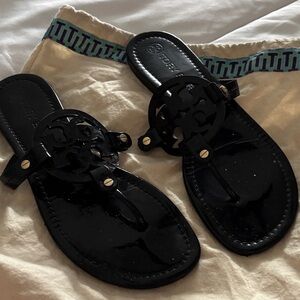 Tory Burch Glossy Black Sandals